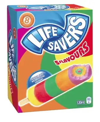 Coles Peters Lifesavers 8 Pack 530mL offer