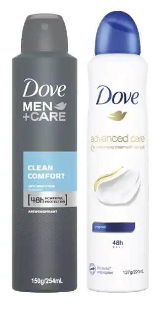 Coles Dove Antiperspirant Aerosol Deodorant 220mL-254mL offer
