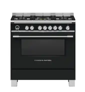 Designer Appliances Fisher & paykel 90cm dual fuel pyrolytic self-cleaning freestanding cooker offer