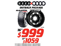 Bob Jane T-Marts 17" Wheel - PDW & Radar Tyres Outback Package offer