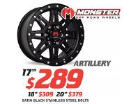 Bob Jane T-Marts 17" Wheel - Monster Artillery offer