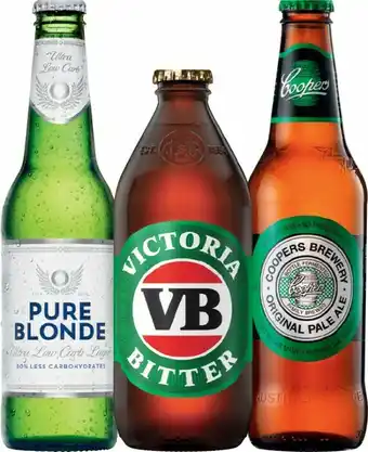 IGA Pure Blonde Lager, Victoria Bitter or Coopers Pale Ale 24 Pack offer