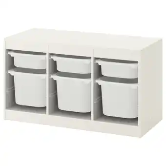 IKEA Trofast Storage combination with boxes, white/white, 99x44x56 cm offer