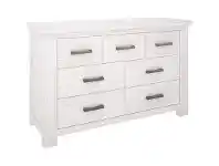 LivingStyles Viborg Brushed White Mountain Ash 7 Drawer Low Boy - 140cm offer