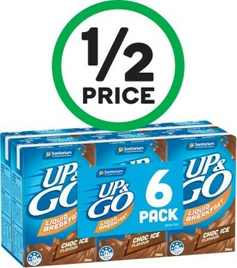 Woolworths Sanitarium Up & Go or Up & Go Energize 6 x 250ml offer