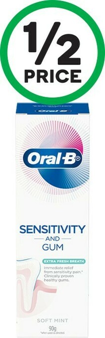 Woolworths Oral-B Sensitivity & Gum Care Toothpaste 90g^ offer