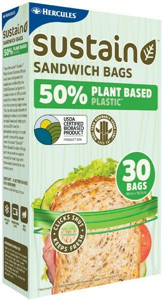 Woolworths Hercules Sustain 50% Plant Based Sandwich Bags 30 Pack offer