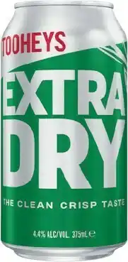 Woolworths Tooheys Extra Dry Block 30x375ml Cans offer