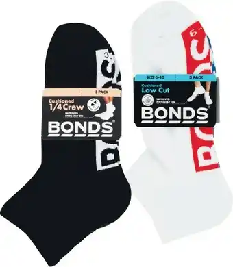 Woolworths Ladies' and Men's Cushioned Low Cut or 1/4 Crew Sock Pk 3~ offer