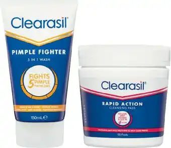 Clearasil Ultra 5 in 1 Wash 150ml or Deep Pore Wipes Pk 65