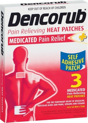 Woolworths Dencorub Heat Patch Pain Relief Pk 3^ offer