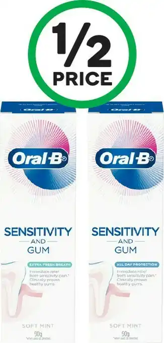 Woolworths Oral-B Sensitivity & Gum All Day Protection Toothpaste 90g¥ offer