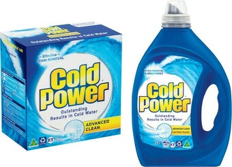 Coles Cold Power Laundry Liquid 1.8 Litre-2 Litre or Powder 2kg offer