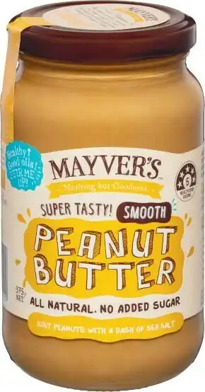 Coles Mayver’s Smooth or Crunchy Peanut Butter 375g offer
