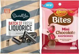 Coles Darrell Lea Twists or Liquorice 200g-280g or Nestlé or Allen’s Chocolate Bites 110g-140g offer
