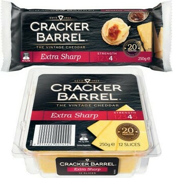 Coles Cracker Barrel Cheese Block or Slices 250g offer