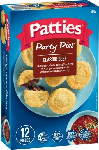 Coles Patties Party Meat Pies 12 Pack 560g offer