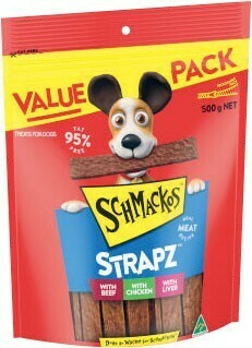 Coles Schmackos Dog Treats 500g offer