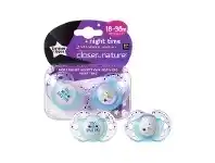 Baby Bunting Tommee Tippee Closer To Nature Soother Night Time 18-36 Months 2 Pack offer
