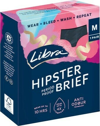 Libra Hipster Period Briefs 1 Pack