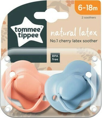 Coles Tommee Tippee Cherry Latex Soothers 0-6 Months or 6-18 Months 2 Pack offer
