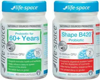 Life-space Probiotic Powder Capsules 60+ or Shape B420 Probiotic Capsules 40 Pack