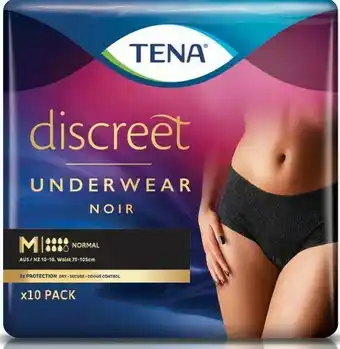 Coles Tena Discreet Women’s Low Waist Noir Pants 10 Pack offer
