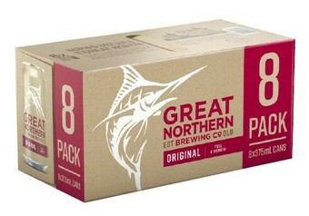 Coles Great Northern Original Cans 8x375mL offer