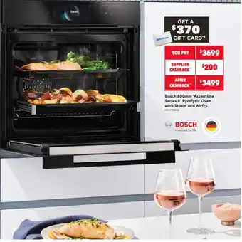 Harvey Norman Bosch 600mm 'Accentline Series 8' Pyrolytic Oven with Steam and Airfry offer