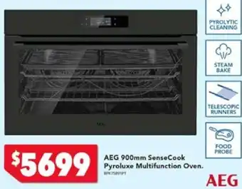 AEG 900mm SenseCook Pyroluxe Multifunction Oven