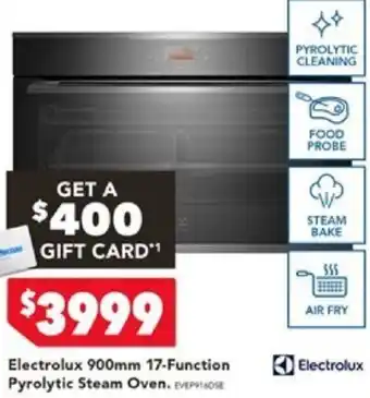 Harvey Norman Electrolux 900mm 17-Function Pyrolytic Steam Oven offer