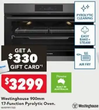 Harvey Norman Westinghouse 900mm 17-Function Pyrolytic Oven offer