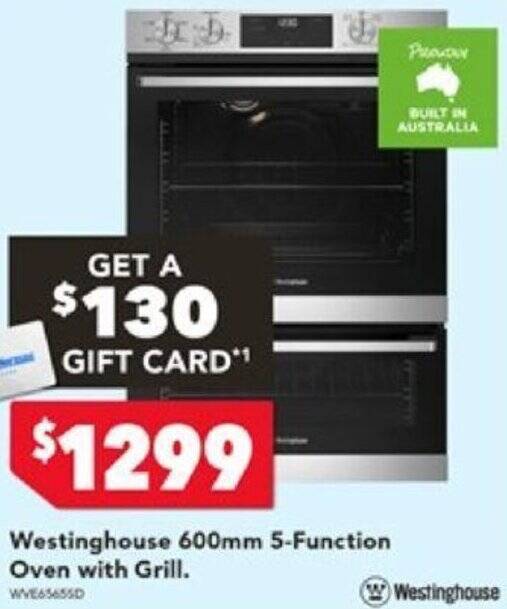 Westinghouse 600mm 5Function Oven with Grill offer at Harvey Norman