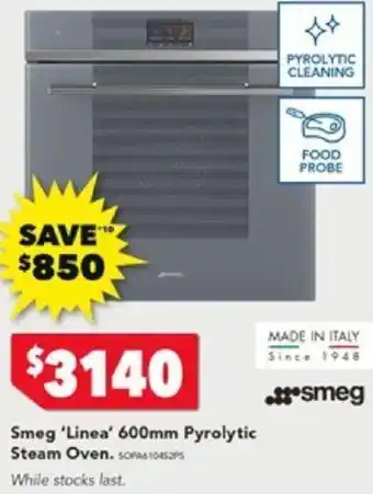 Smeg 'Linea' 600mm Pyrolytic Steam Oven