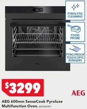 Harvey Norman AEG 600mm SenseCook Pyroluxe Multifunction Oven offer