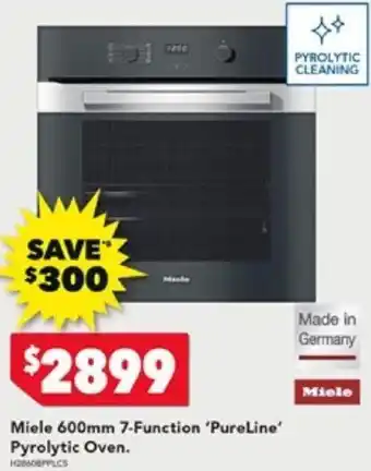 Miele 600mm 7-Function 'PureLine' Pyrolytic Oven