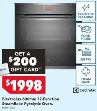 Harvey Norman Electrolux 600mm 17-Function SteamBake Pyrolytic Oven offer
