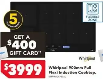 Harvey Norman Whirlpool 900mm Full Flexi Induction Cooktop offer