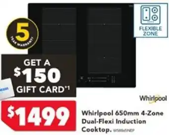 Harvey Norman Whirlpool 650mm 4-Zone Dual-Flexi Induction Cooktop offer
