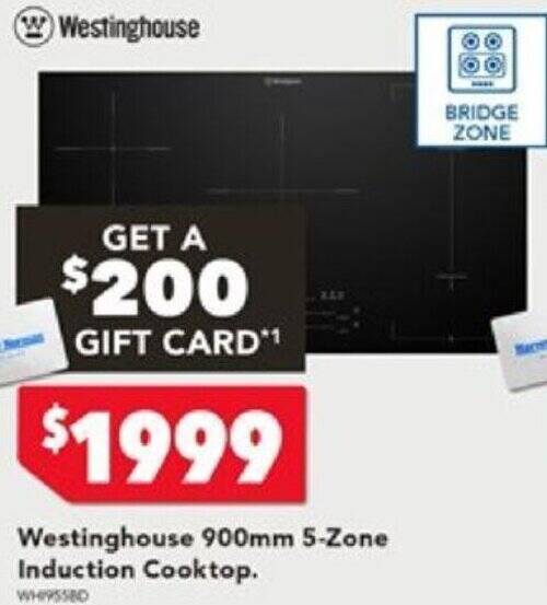 Westinghouse 900mm 5Zone Induction Cooktop offer at Harvey Norman