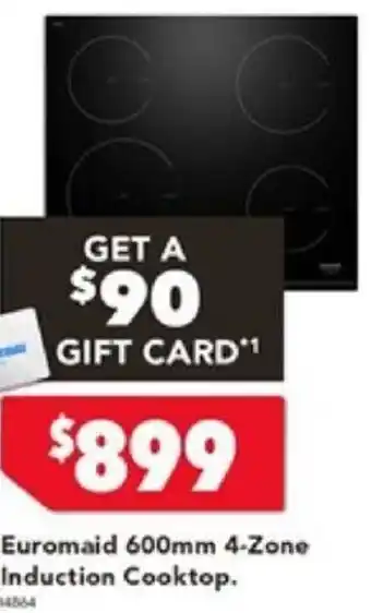 Harvey Norman Euromaid 600mm 4-Zone Induction Cooktop offer