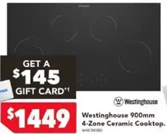 Harvey Norman Westinghouse 900mm 4-Zone Ceramic Cooktop offer
