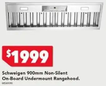 Schweigen 900mm Non-Silent On-Board Undermount Rangehood