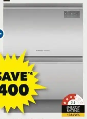 Harvey Norman Fisher & Paykel 14-Place Setting Double Dishdrawer Dishwasher offer