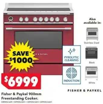 Harvey Norman Fisher & Paykel 900mm Freestanding Cooker offer