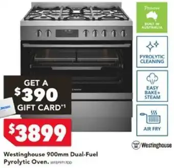 Harvey Norman Westinghouse 900mm Dual-Fuel Pyrolytic Oven offer