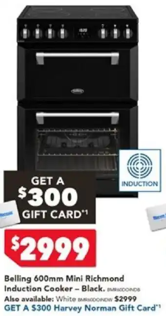 Harvey Norman Belling 600mm Mini Richmond Induction Cooker - Black offer