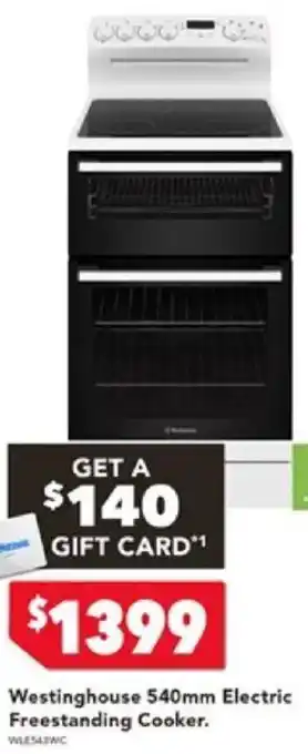 Harvey Norman Westinghouse 540mm Electric Freestanding Cooker offer