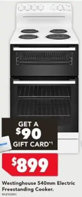Harvey Norman Westinghouse 540mm Electric Freestanding Cooker offer