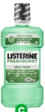 Woolworths Listerine Fresh Burst Mouthwash 500ml offer